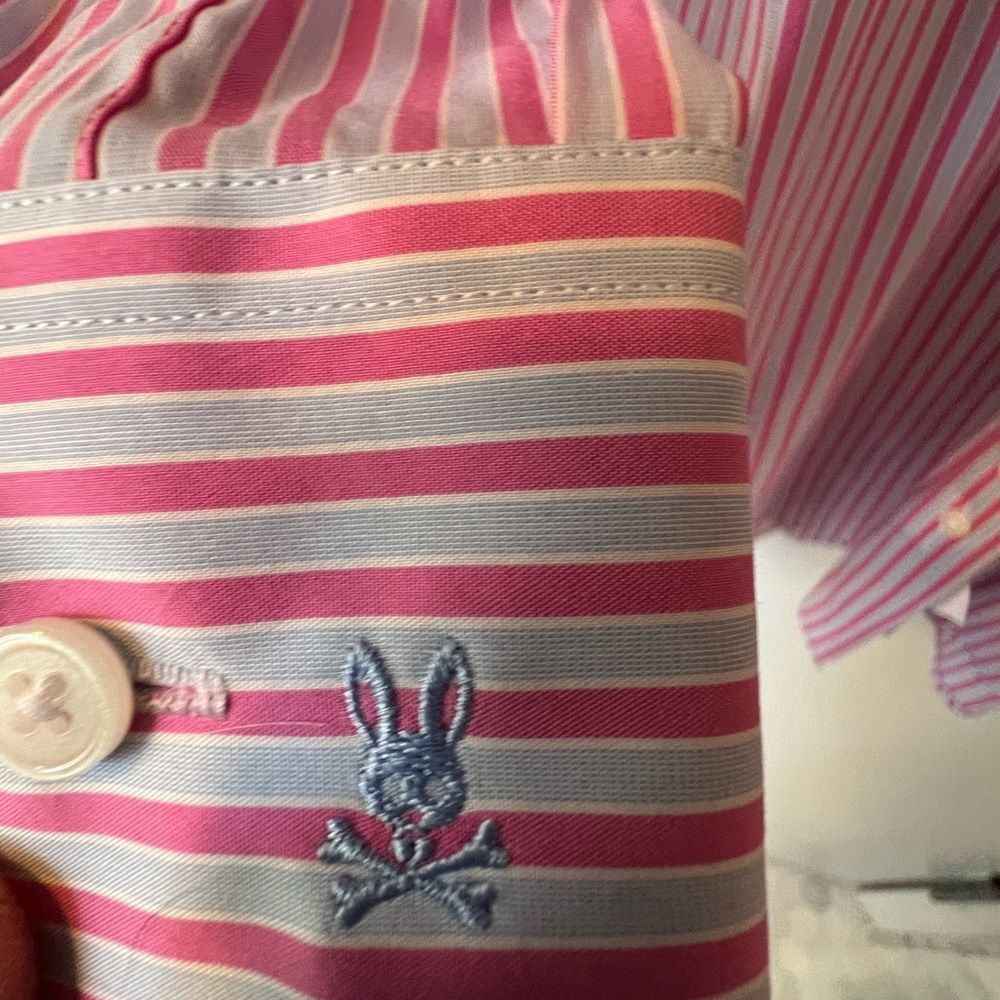 Psycho Bunny Men’s Striped Dress Shirt - Picture 5 of 8